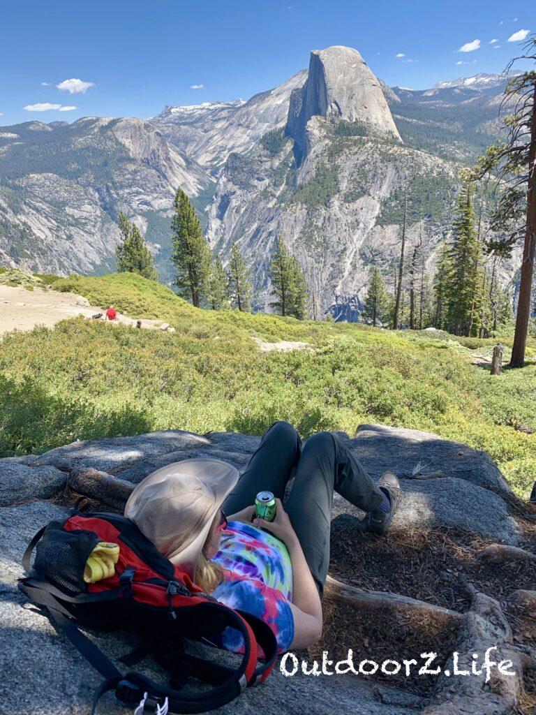 A picture of our lunch spot at Glacier Point, Yosemite National Park.