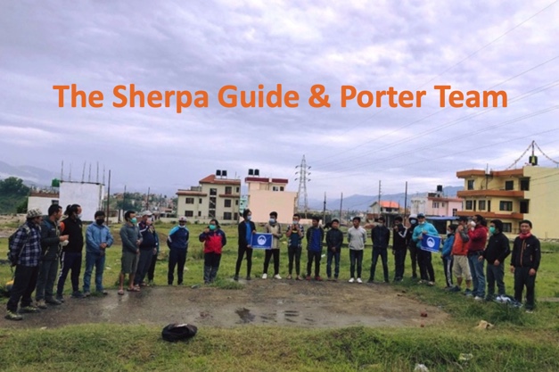 Sherpa, Guide and Porter Team for the Virtual Everest Climb.
