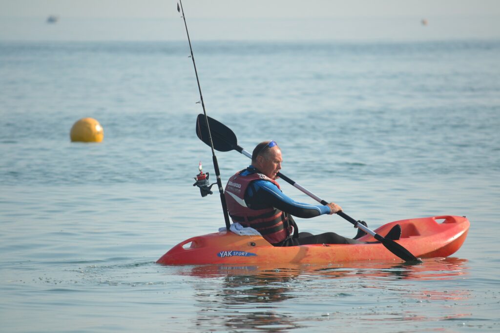 Fishing from a sit on top kayak