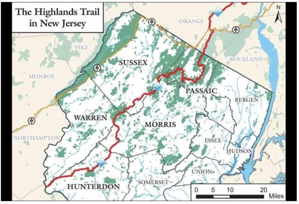 Highlands Trail NJ Map