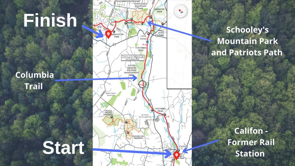NJ Highlands Trail Hike 5 Map (Source: Avenza Maps)