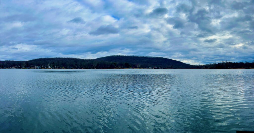 Driving past Mountain Lake on my way home.