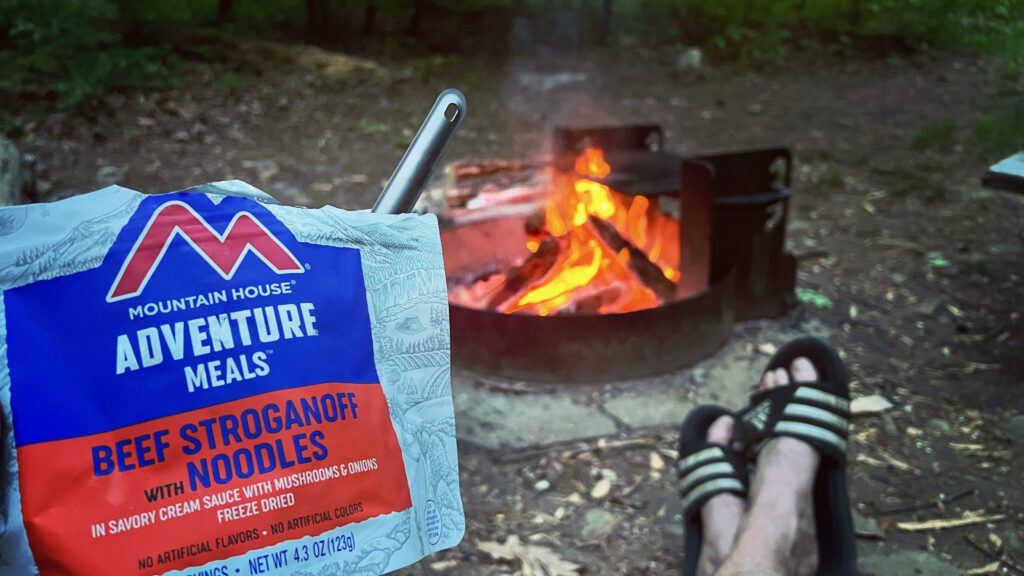 Dinner by the campfire.