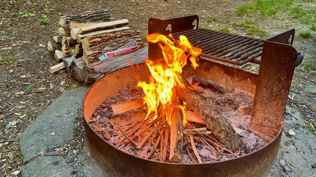 My campsite firepit at Stephens State Park.